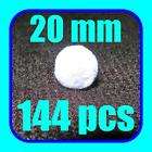 144 WHITE FLUFFY POM POMS pompoms snow balls CRAFT 20mm