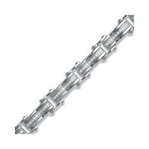   Link Bracelet in Stainless Steel   8.5 MENS DIA BRACELETS: Jewelry