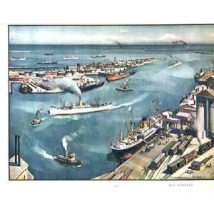  Port of Los Angeles Illustration 1930s Paul Sample 