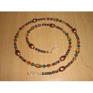   Swarovski Crystal Indicolite Copper AB Eyeglass Chain 