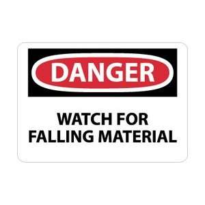    Danger, Watch For Falling Material, 10 X 14, Pressure Sensitive 