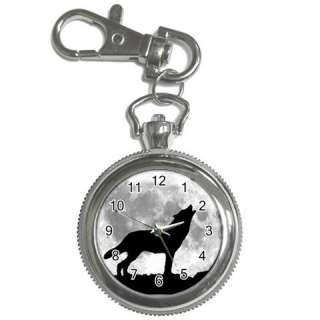 HOWLING WOLF 3 Key Chain Watch Pocket Round Gift  