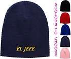 El Jefe Embroidered Skull Cap   Available in 5 Colors   Beanie Hat