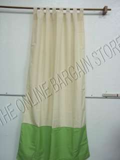   Designs Outdoor Curtains Drapes Panels bordered pole top 50x84 GREEN