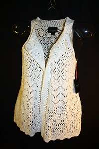 New White ~ Cynthia Rowley ~ Crochet Vest Top Size 1X  