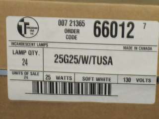 TUNGSRAM 25G25/W/TUSA WHITE 25W 130V INCANDESCENT LAMP  