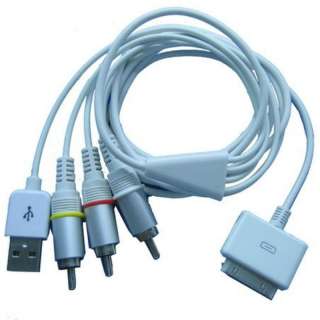 AV RCA Audio Video Cable with USB for Apple iPhone iPod  