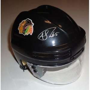 ANDREW SHAW signed *CHICAGO BLACKHAWKS* mini helmet B 