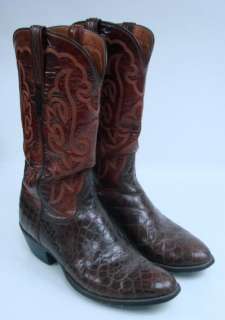 Lucchese Made San Antonio Leather Brown Country Mens Cowboy Boots Size 