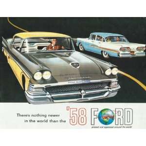  1958 Ford Fairlane Folding Sales Brochure (Original 