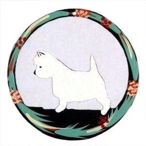    Hand Painted Dog Christmas Ornament   Westie: Home & Kitchen