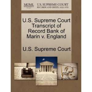  U.S. Supreme Court Transcript of Record Bank of Marin v 