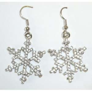 Crystal Snowflake Pierced Earrings