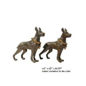    Pair Metal Mini Table Top Dogs Figure Ass677