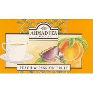 Ahmad Peach & Passion Fruit Flavoured Black Tea:  Grocery 