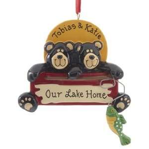    Personalized Black Bear Couple Christmas Ornament: Home & Kitchen