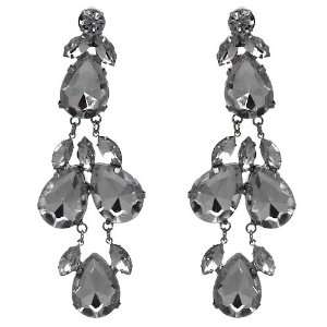  Distinctive Silver Crystal Post Drop earrings: Jewelry