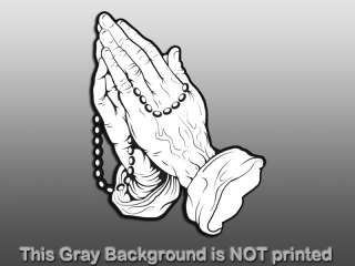 Praying Hands Rosary Sticker  car decal Jesus christian Catholic God 