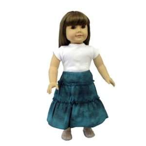   Girl Doll Clothes White T shirt with Bohemian Skirt: Toys & Games