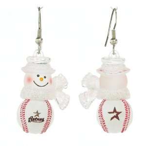 Pack of 10 Pairs of MLB Houston Astros Snowman Baseball Earrings 