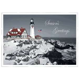   Nautical Greetings   Red Lined Envelope with White Lining   Red Ink