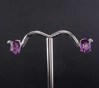 Perfect Purple Estate 1.70 Carat Natural Amethyst Stud Earrings 14K 