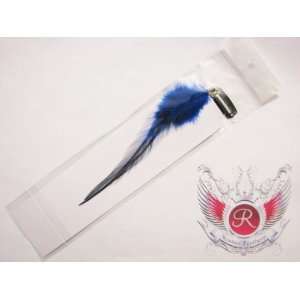  Clip in Hair Extension Feathers   Double Americana (Blue 