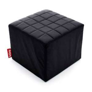  First Avenue Ottoman with Block Stitching Color: Black 