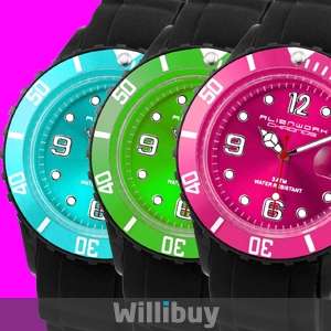   Geneva Style Wristwatch/Watch Fashion Black + Ice Colorful U VS028.02