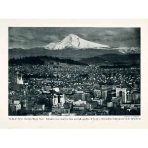 1912 Print Portland Mount Hood City Park White Sentinel Oregon Wyeast 