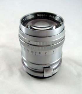 Vintage 1950s Chrome Nikon S Rangefinder 85mm Lens 12 No. 292122 