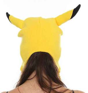 Pokemon Pikachu Ears Face Yellow Peruvian Laplander Hat Cap Beanie 