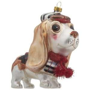 Basset Hound   Hat Christmas Ornament 