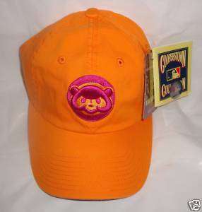 Chicago Cubs Baseball Cap Orange Hat w Cubby Bear  