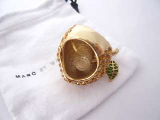 Auth Marc By Marc Jacobs 10th Anniversary Apple Ring Gold NEW IN POUCH 