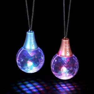  Disco Prism Ball LED Multicolor Pendant Necklace Toys 