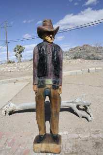Life sized Chainsaw Carved Cowboy wood art carving  