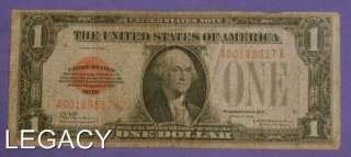 1928 RED SEAL $1.00 UNITED STATES NOTE FUNNY BACK (GS  