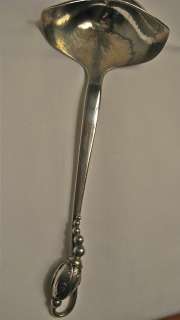 Rare George Jensen Blossom Pattern Gravy Ladle Sterling Silver  