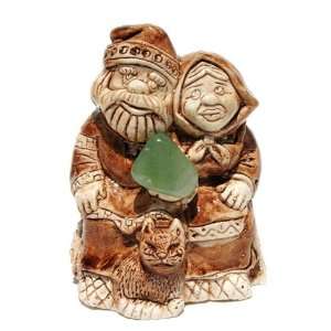   Grandparents ( Russian Ceramic Lucky Charm Netsuke )