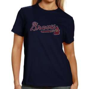 Braves Tee Shirt : Atlanta Braves Ladies Sequin Jersey Logo Premium T 
