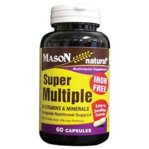   of MASON NATURAL SUPER MULTIPLE VITAMINS W/NO IRON CAPS 60 per bottle
