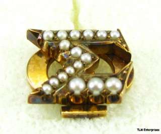 SIGMA PHI   fraternity 10k Gold Sweetheart Pearl PIN  
