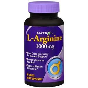  Natrol Mens Health L Arginine 1,000 mg 50 tablets Health 