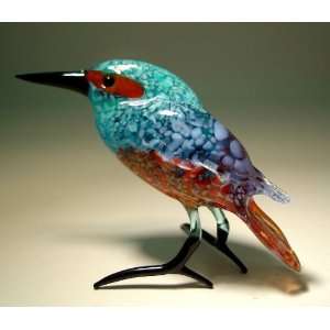  Blown Glass Art Bird Figurine KING FISHER: Home & Kitchen