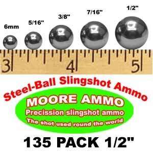   135 pack 1/2 Steel Ball slingshot ammo (2 1/2 lbs): Sports & Outdoors