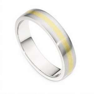  Two Tone Wedding Bands in 18K Gold 6.00mm Satin Jewelry