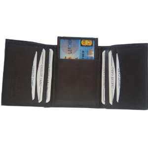  100% Leather Credit Card Holder Trifold BR #2955: Office 
