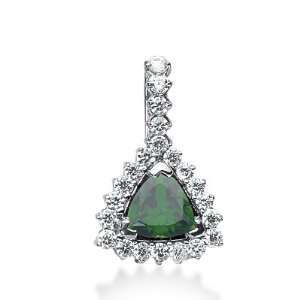  1.7 Ct Diamond Emerald Pendant Triangle Cut Prong Fashion 