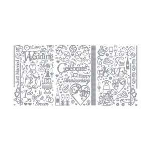  Dazzles Stickers 6X9 3 Sheets   Silver Wedding 